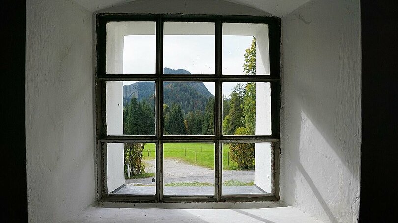 Ein Blick von der Bärnstatt Kapelle in Richtung Wilder Kaiser